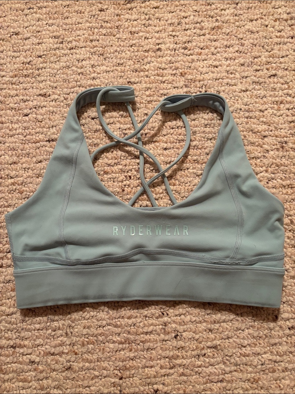 Ryderwear Strappy Sports Bra in Sage Green